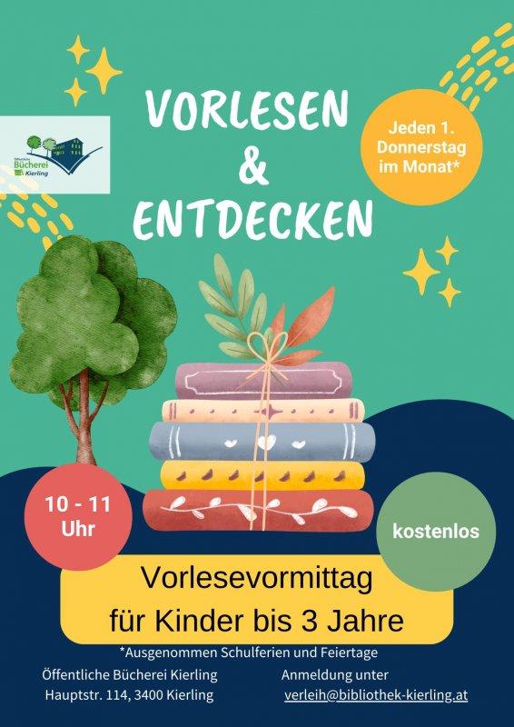 Werbeplakat für unsere Vorlesevormittage.