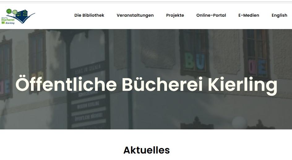 Screenshot der neu gestalteten Homepage