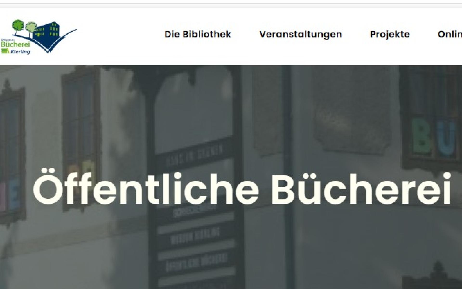 Screenshot der neu gestalteten Homepage